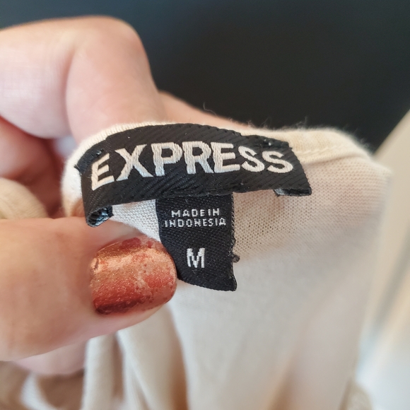 Express Cream Ruffled Asymmetrical Tank Top - Picture 3 of 3